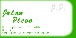 jolan plevo business card